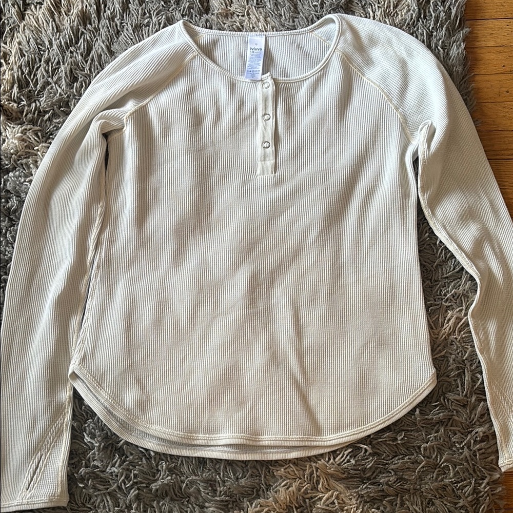 Girls  Cream Long Sleeve Top